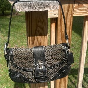 Coach Y2K Signature SoHo Black Canvas Shoulder Bag